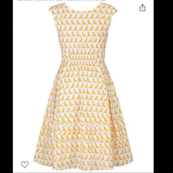 eshakti Dresses & Skirts - EUC eShakti Pleat Neck Bird Print Dress, sz. 4x/28